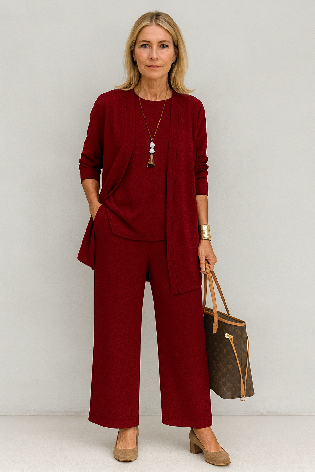 Women's Plus Size 3-Piece Set – Lightweight Fabric, Sizes S–5XL