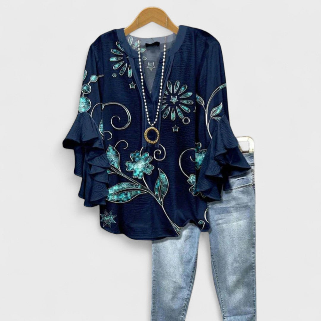 Women's Plus Size Blouse – Lightweight Fabric, Airy Comfort