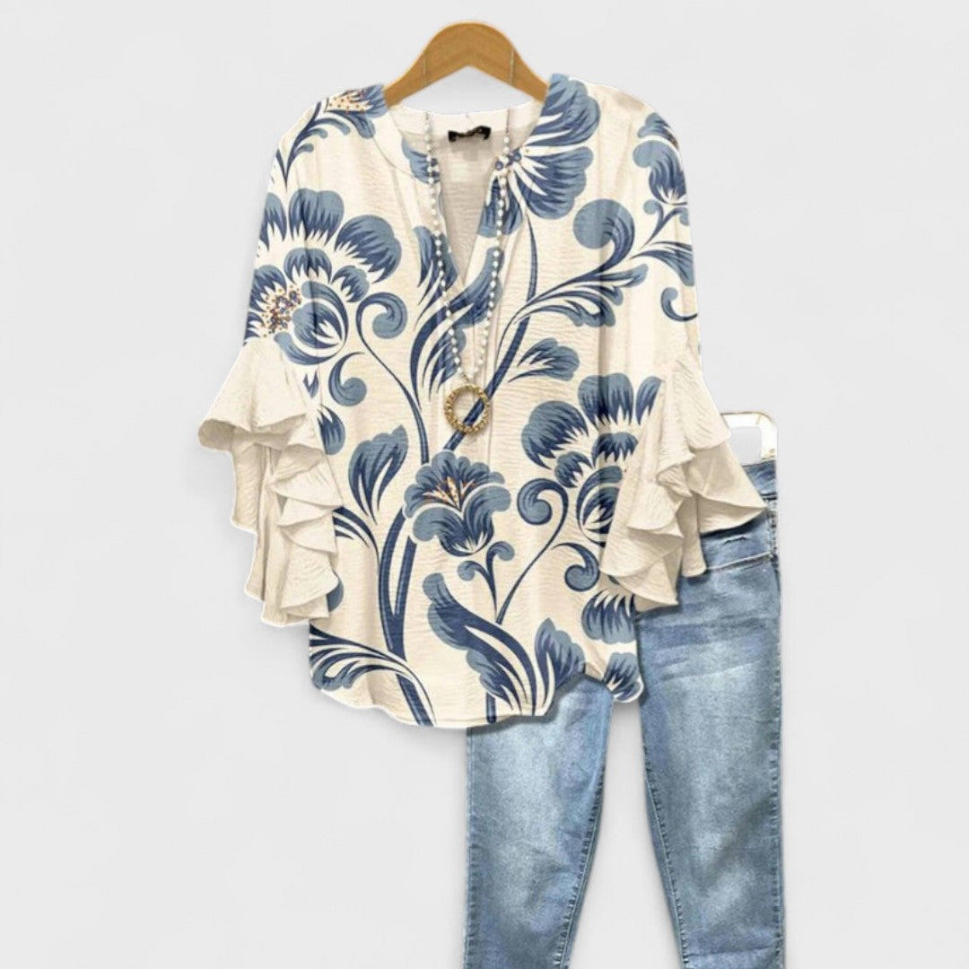 Women's Plus Size Blouse – Lightweight Fabric, Airy Comfort