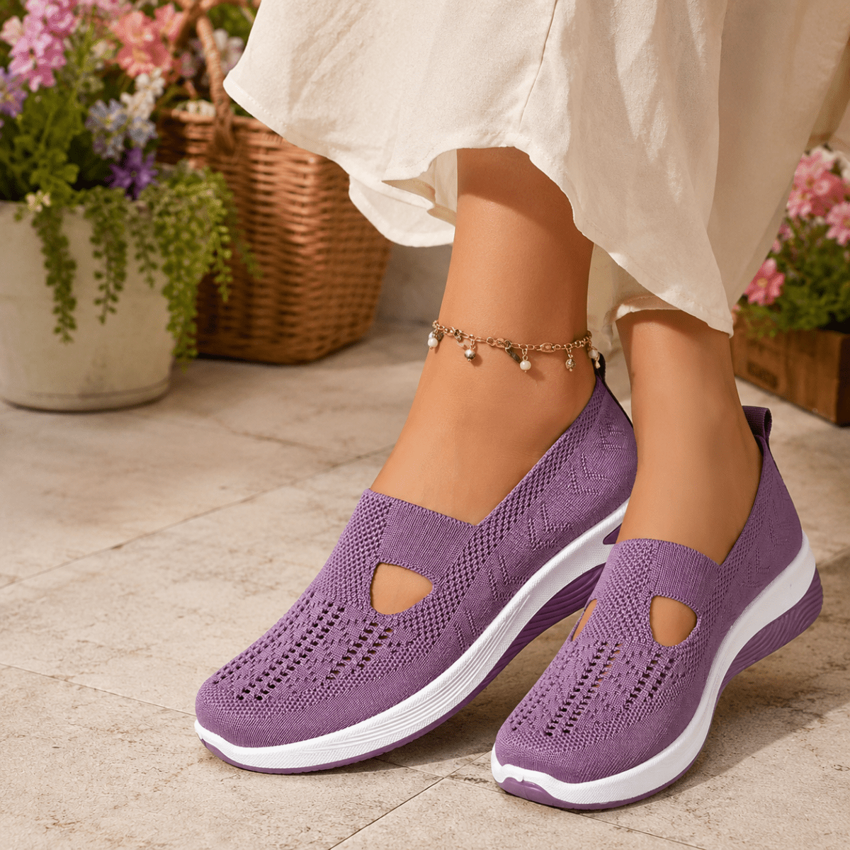 Women's Shoe for All Day Comfort | Slip-On Knit Sneakers