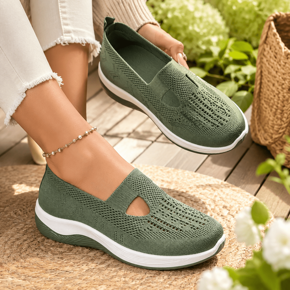 Women's Shoe for All Day Comfort | Slip-On Knit Sneakers