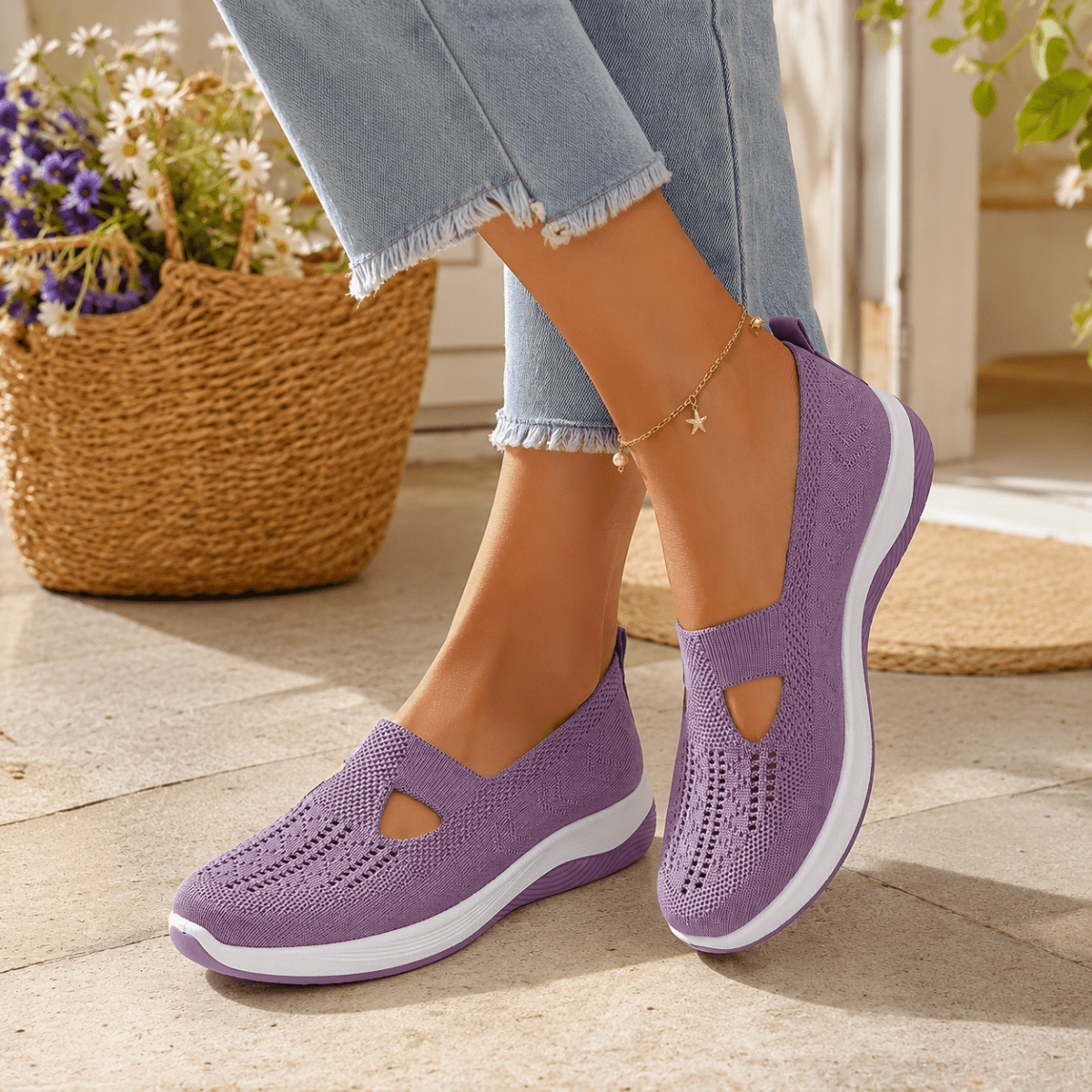 Women's Shoe for All Day Comfort | Slip-On Knit Sneakers
