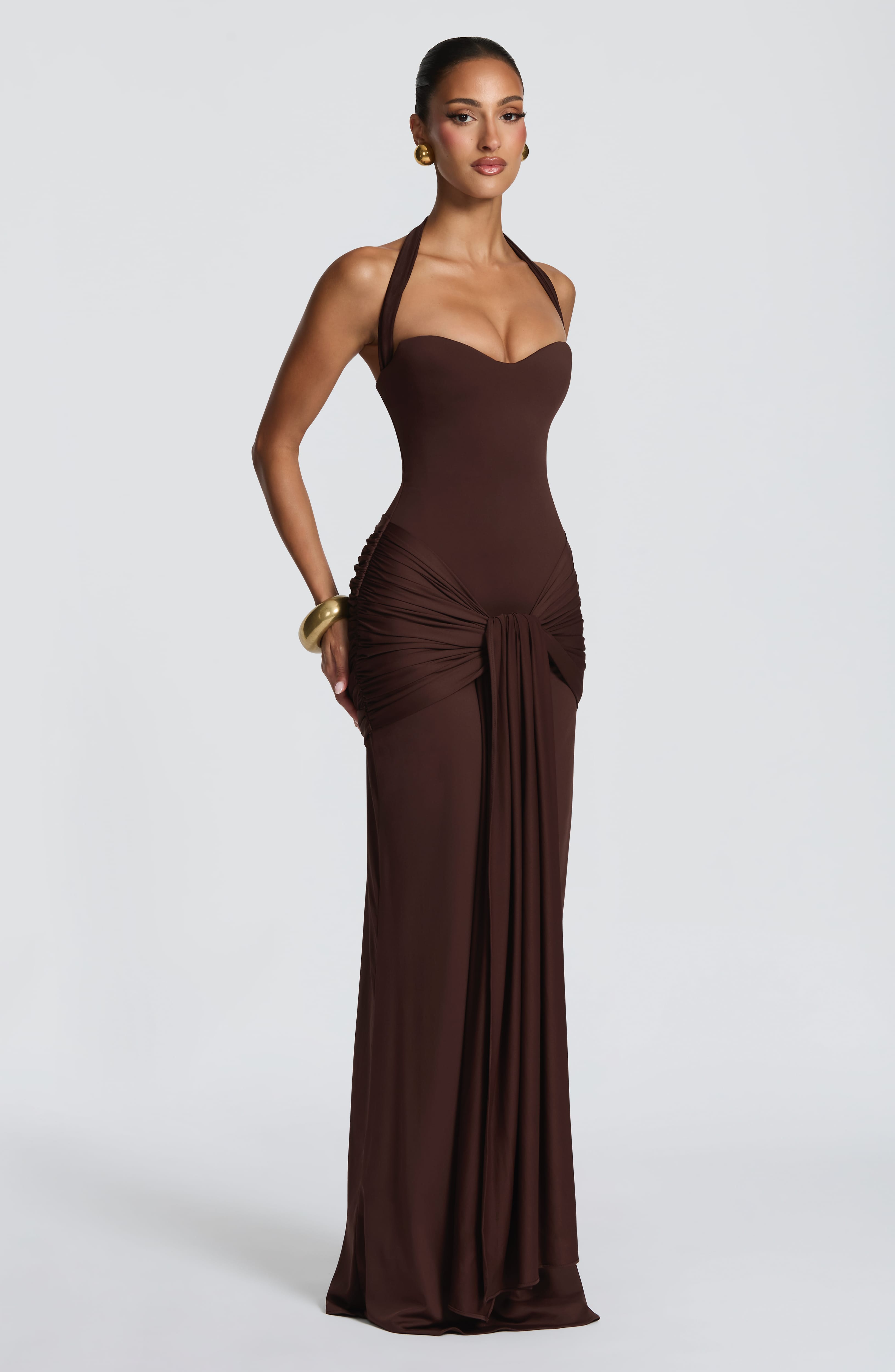 Women's Strapless Maxi Dress – Slinky Jersey Sweetheart Neck