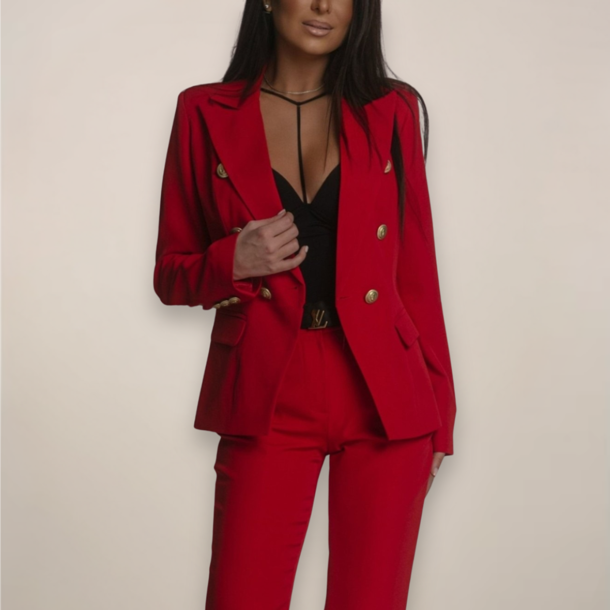 Women’s Suit – Two-Piece Fitted Blazer and Tailored Trousers Set
