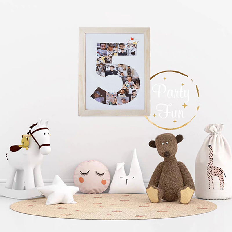 Wooden Baby Milestone Photo Frame | Multi-Photo Display Tracks Weekly Growth | Unique Keepsake Anniversary Gift