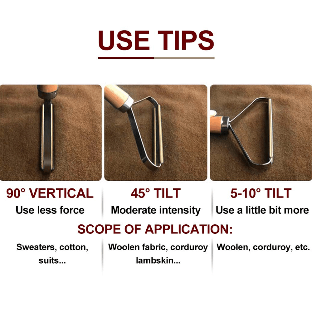 Wooden Lint Remover | Manual Fabric Shaver for Jumpers, Coats & Pet Hair | Restores Clothes Without Replacing Them