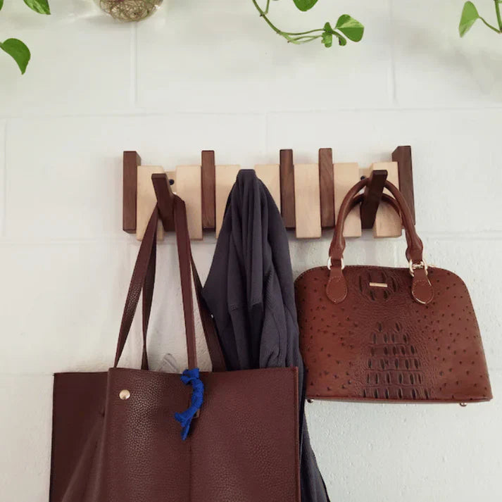 Wooden Coat Rack – Brown Piano Design for the Entryway, Living Room, or Bedroom 5
