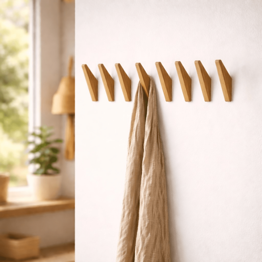 Wooden Wall Hooks – Natural Two-Tone Finish, Minimalist Design for the Entryway or Bedroom 10
