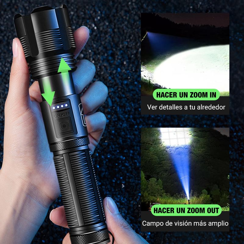 Zoom LED Torch | Adjustable Beam Focus, High-Intensity LED | Weather-Resistant, Up to 10 Hours Battery Runtime