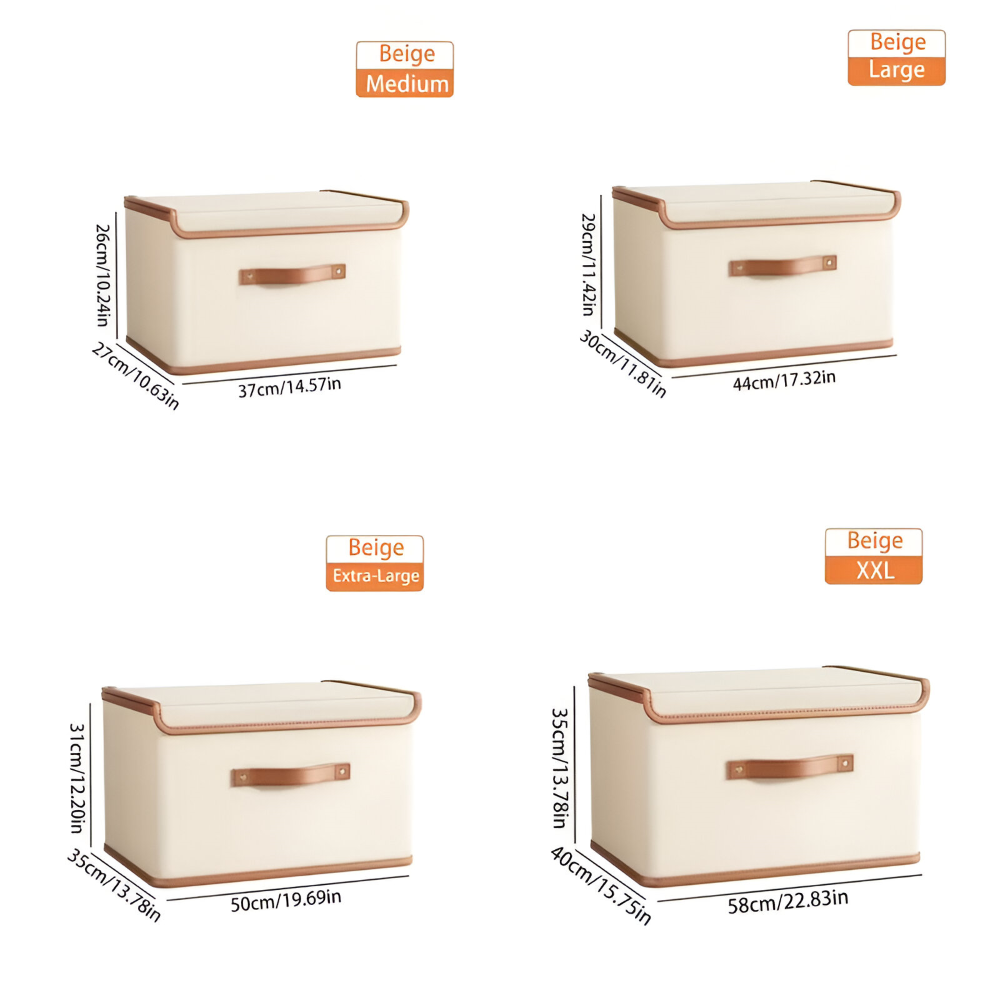 Foldable Storage Box Lid Oxford Fabric Household with Carry Handles 14