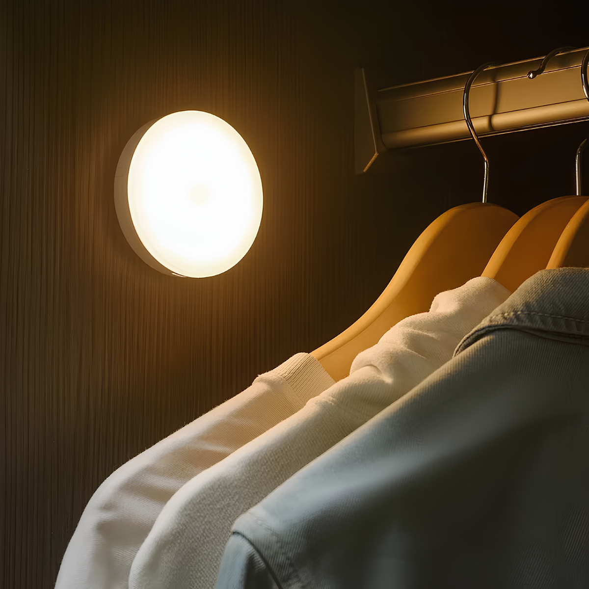 Motion Sensor Night Light | Auto On/Off Detection, 8 cm Diameter | USB or Battery Powered, Tool-Free, 2/4/8 Pack 7