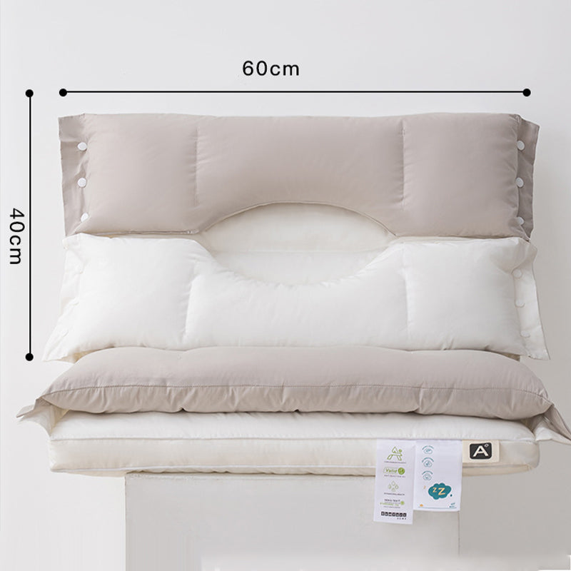 Cervical Neck Support Pillow | Dual-Zone Contour Design with Adjustable Height | Antibacterial Washable Cotton Cover 9