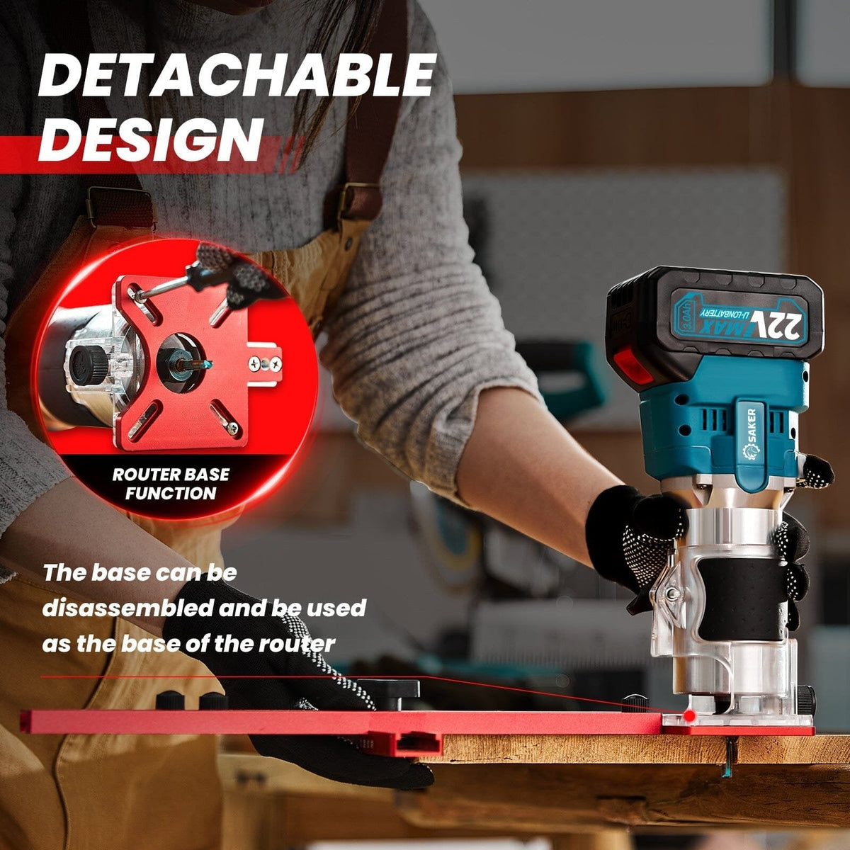 Router Tool 4-in-1 Milling Groove Bracket Aluminium Alloy with Detachable Base 12