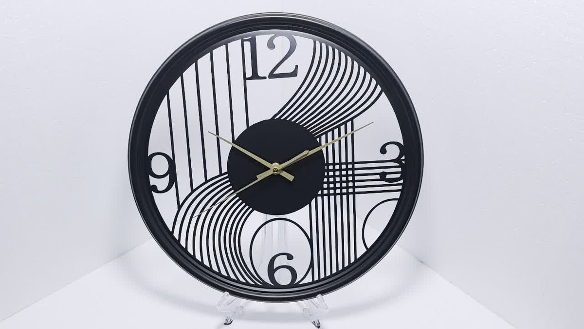 Silent Wall Clock Large Iron 3D Round Analogue with Non-Ticking Movement 9
