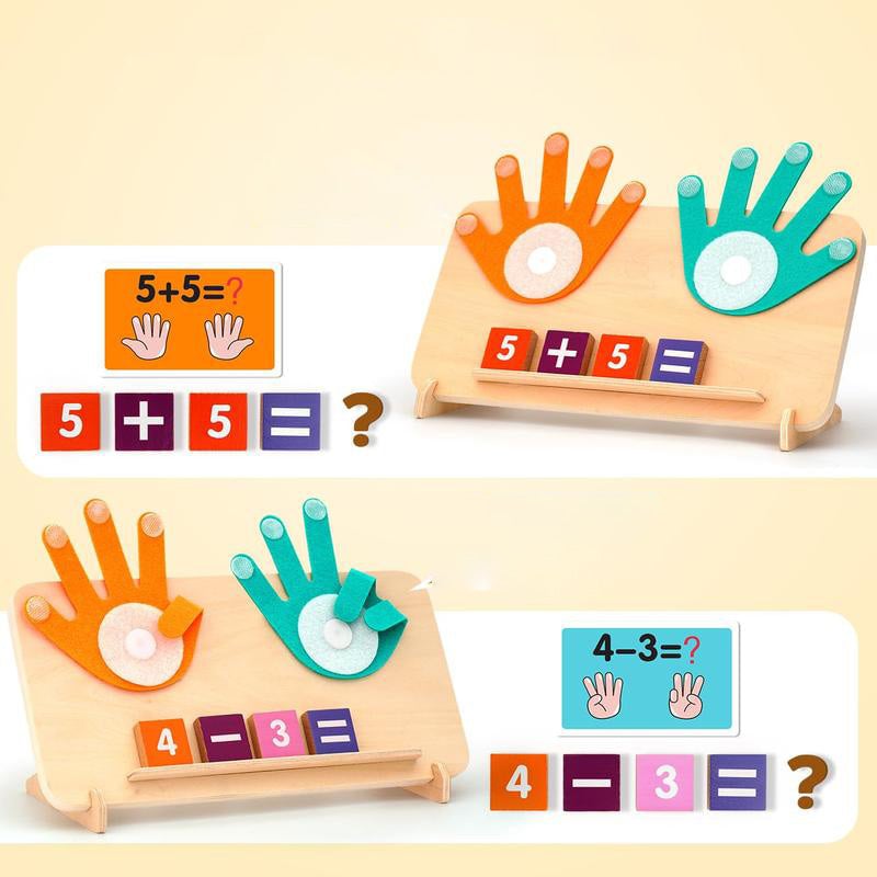 Finger Counting Math Board Wood | Montessori Numbers Counting Toy for Kids | Teaches Addition, Subtraction and Number Recognition 3