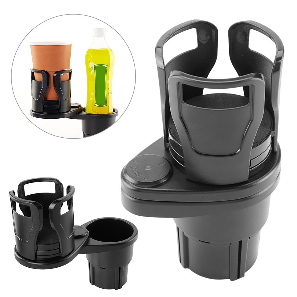 Adjustable Car Cup Holder Expander with Auto Base and Rotating Platform - Image 1