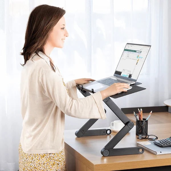 Adjustable Laptop Stand with Detachable Mouse Tray for Desk and Sofa - Image 1