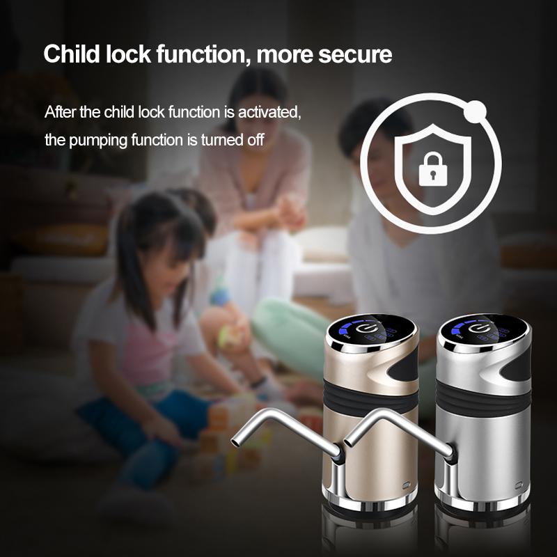 Electric Water Pump 5W USB Rechargeable | 600 ml Auto Dispense Child Lock | Stainless Steel Pipe for Water Bottles 6