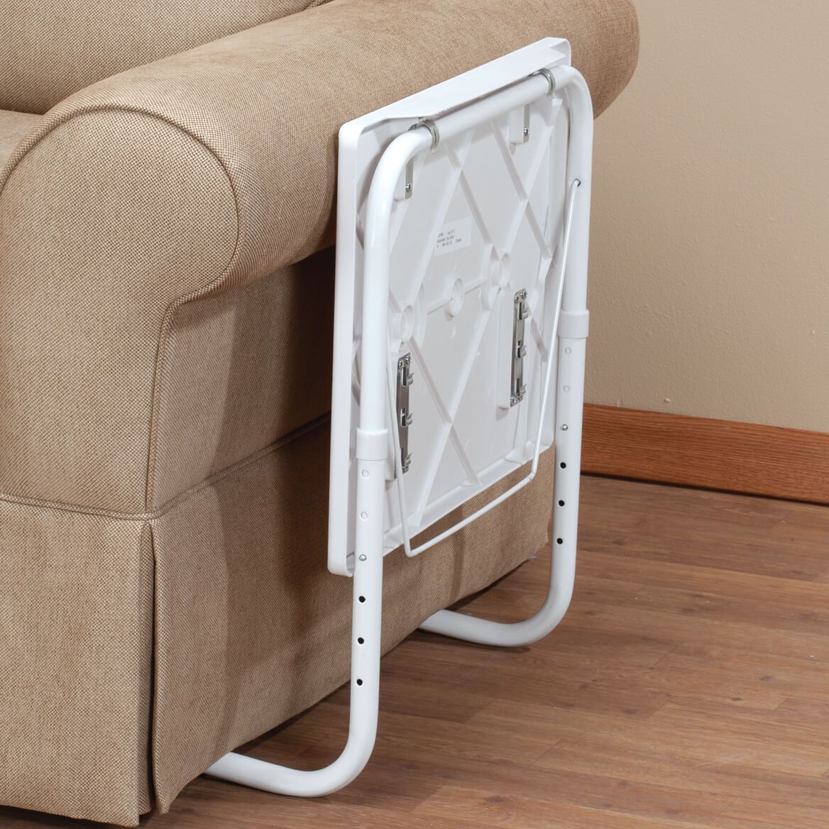Adjustable Tray Table with 6 Heights & 3 Angles | Plastic Tray, Steel Frame, 66 cm Tall | Folds Flat, Holds 13.6 kg 3