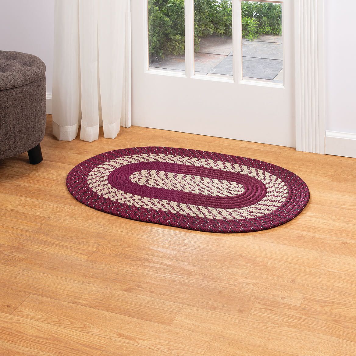 Braided Rug Polyester | Round, Oval & Runner Sizes 20"x30" to 5' x 7' | Reversible Two-Tone Country Design, 5 Colours 3