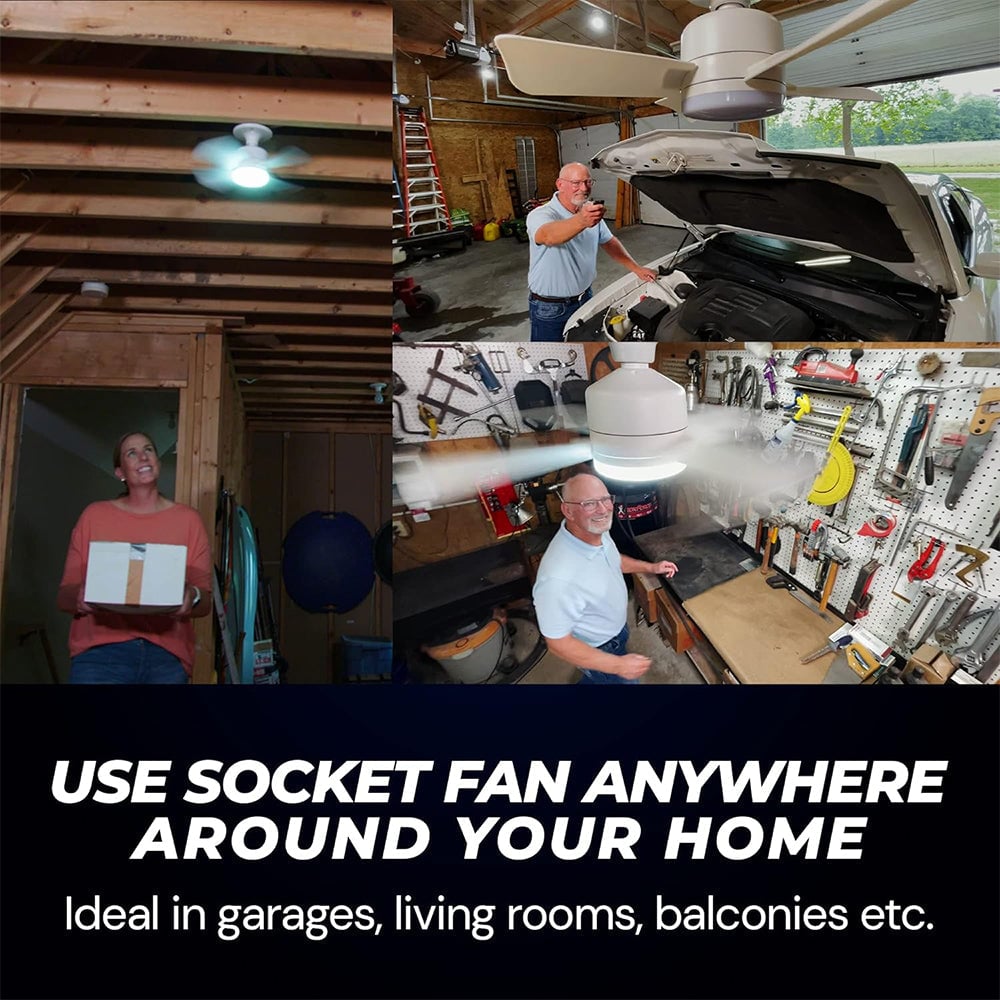 LED Ceiling Fan Light | E27/B22 Screw-In Base, 30W or 40W | Remote-Controlled 3-Speed Fan, No Wiring or Electrician Needed 5