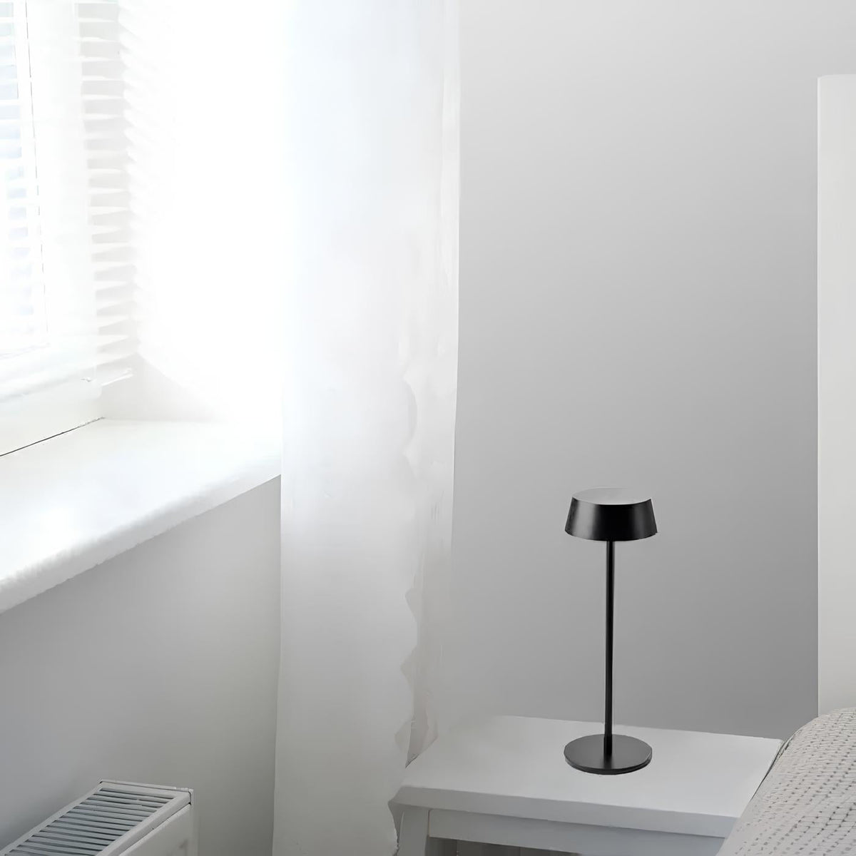 Cordless Rechargeable Table Lamp, Iron Build, 25 x 13 cm | Black, White or Brown | Dimmable with 3 Lighting Modes 6