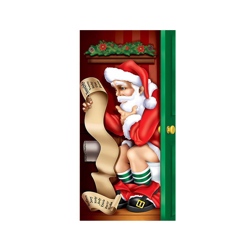 Christmas Door Cover Decoration | Fits Standard Front Doors, 28-Second Install | Washable Reusable Polyester Fabric 3