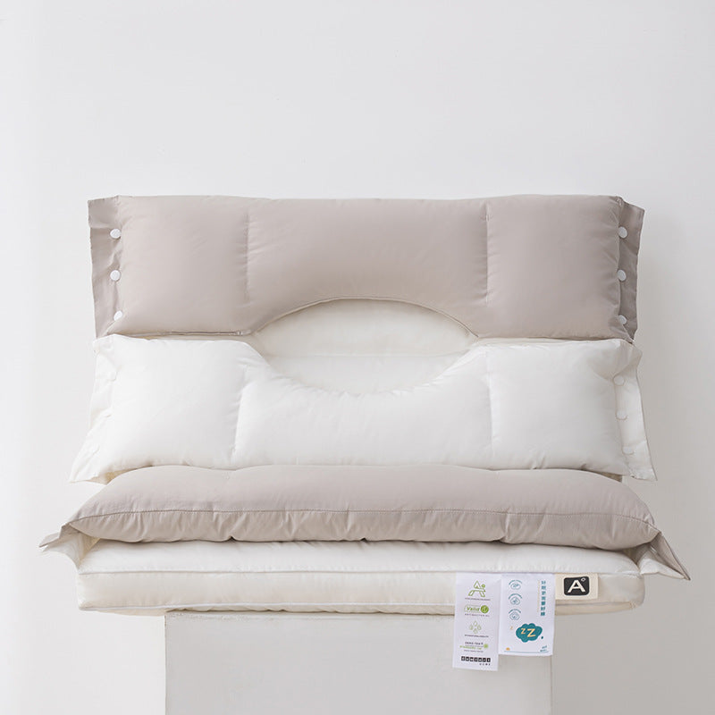 Cervical Neck Support Pillow | Dual-Zone Contour Design with Adjustable Height | Antibacterial Washable Cotton Cover 5