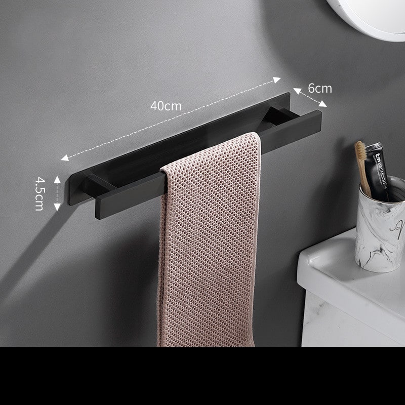 Bathroom Towel Bar Wall Mounted Stainless Steel with Adhesive Backplate 40cm 18 Inch - Image 2