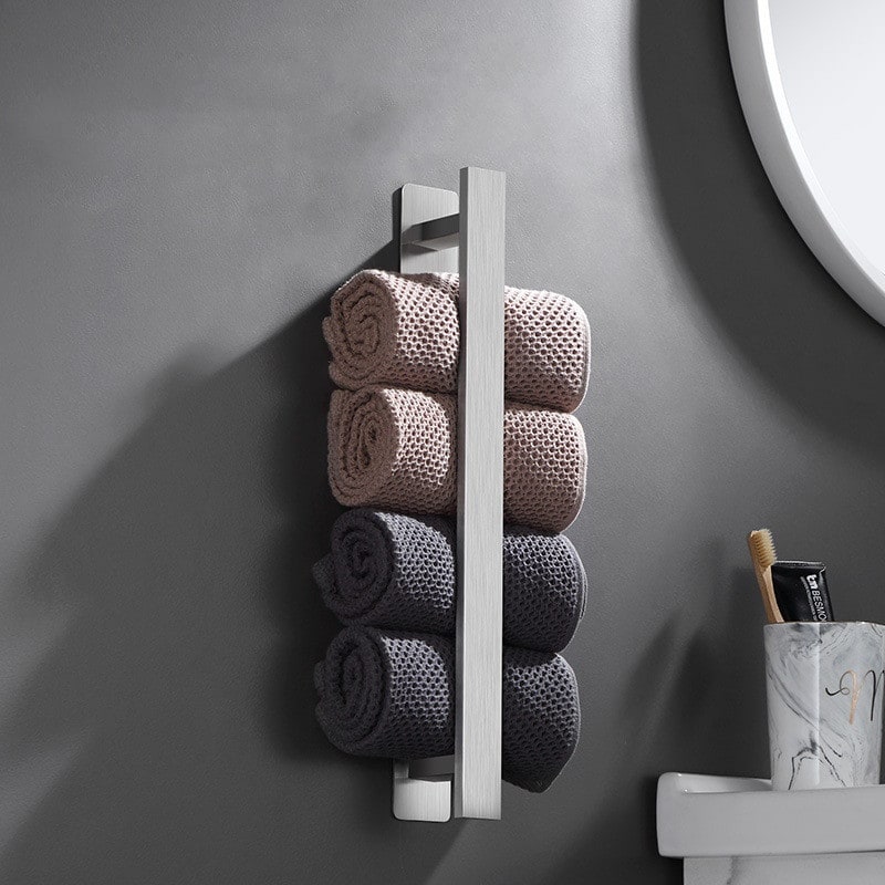 Bathroom Towel Bar Wall Mounted Stainless Steel with Adhesive Backplate 40cm 18 Inch - Image 3