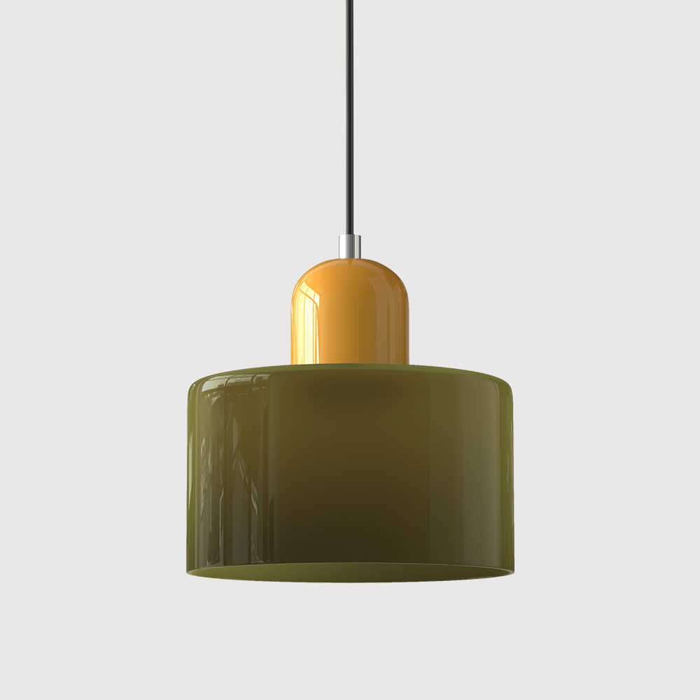 Glass Pendant Light Iron Frame | Bauhaus Geometric Design | Warm Glow for Dining Tables & Kitchen Islands & Workspaces 37