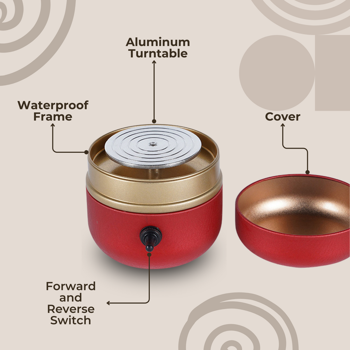Mini Pottery Wheel Machine | Adjustable Speed up to 1500 RPM, Quiet Motor | Includes 8 Sculpting Tools for Beginners 2