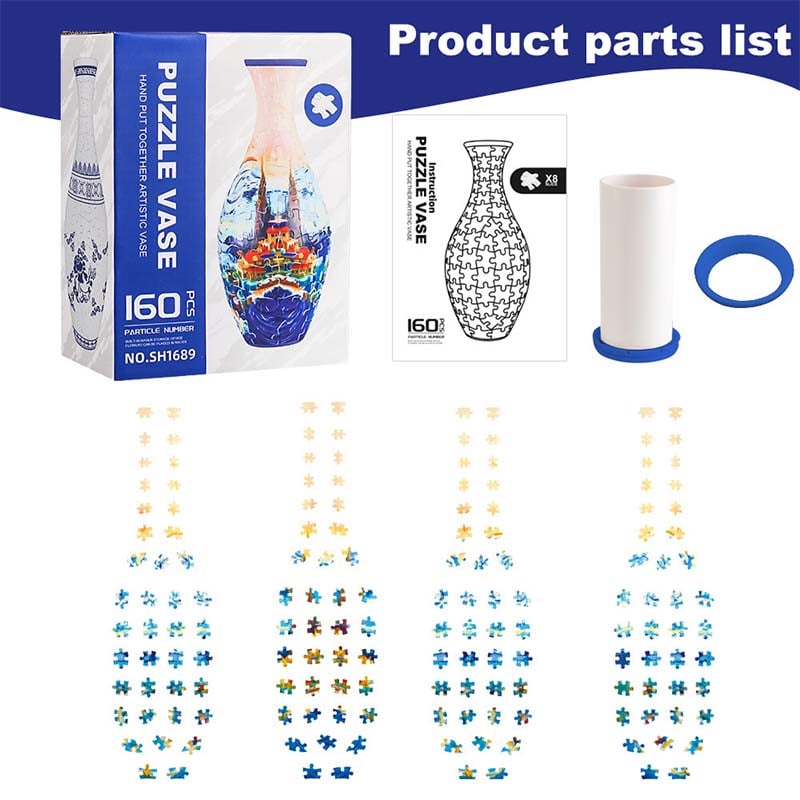 3D Puzzle Vase Plastic | Build-Your-Own Design with Castle, Waves and Boat Pattern | Hands-On Puzzle Home Decor Gift 12