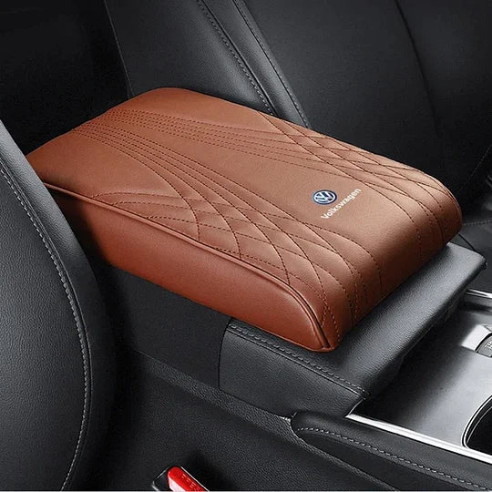 Car Armrest Cushion Leather Memory Foam | Diamond-Pattern, Elastic Mesh Fit | Elbow Support & Scratch Protection 3