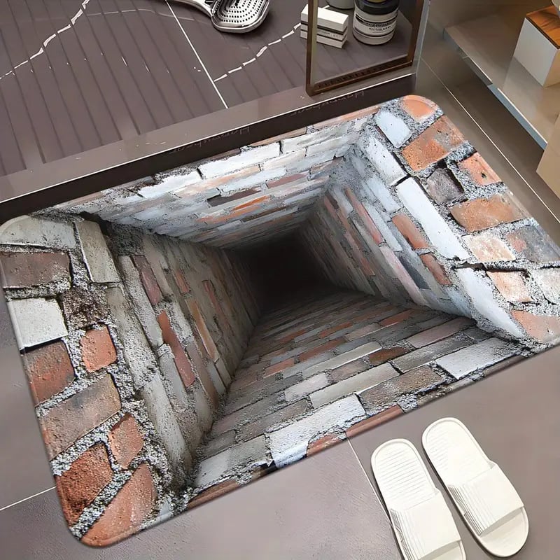 3D Optical Illusion Door Mat with Diatomaceous Earth Surface | Instant Water Absorption | Non-Slip Backing for Wet Floors 19