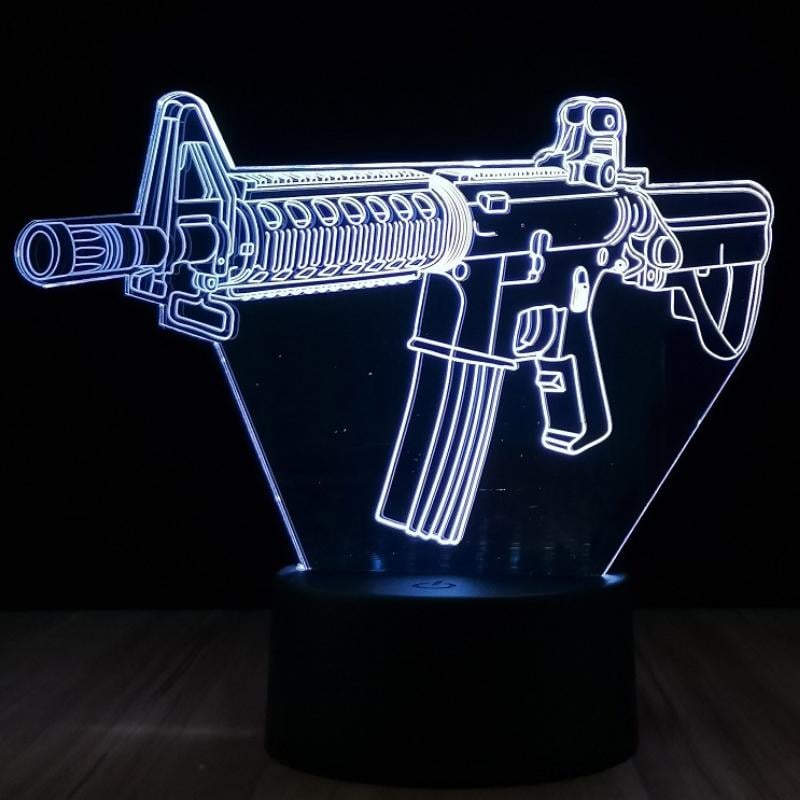 3D Illusion Night Light Acrylic | Touch & Remote Control with 7-16 Colour Modes | Dimmable USB or Battery Powered Lamp 8