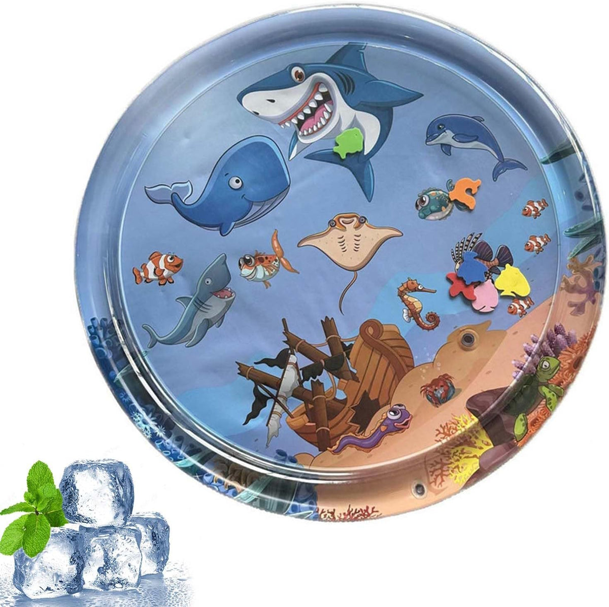 Interactive Cat Toy Inflatable PVC Cooling Mat with Floating Fish Chase 2