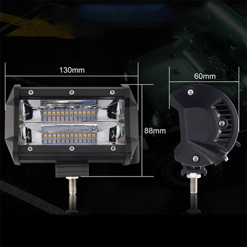LED Work Light Pods Aluminium Alloy | 72 W 10800LM Flood Beam 6 Light Modes | IP67 Waterproof Strobe Lamp for Trucks 3