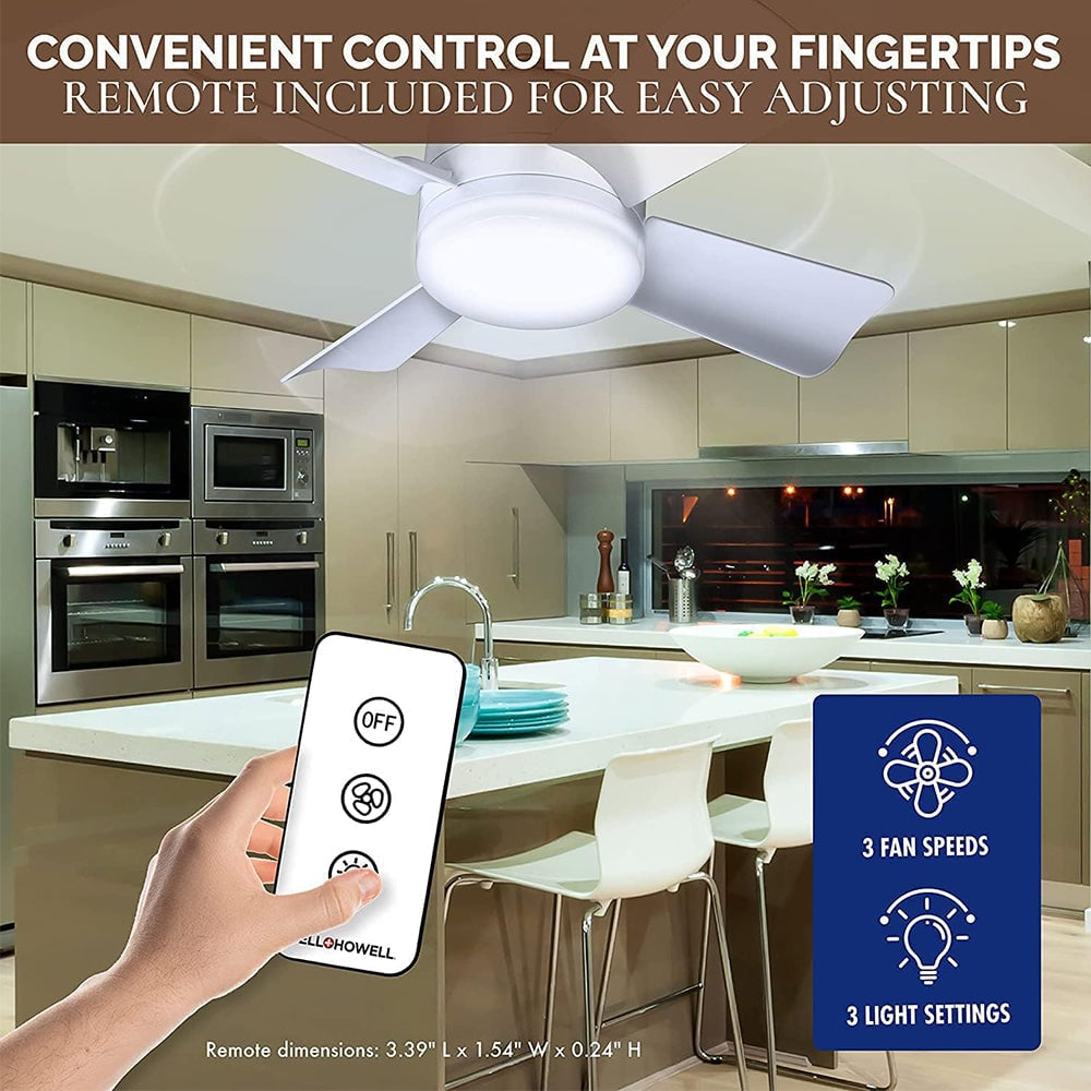 LED Ceiling Fan Light | E27/B22 Screw-In Base, 30W or 40W | Remote-Controlled 3-Speed Fan, No Wiring or Electrician Needed 9