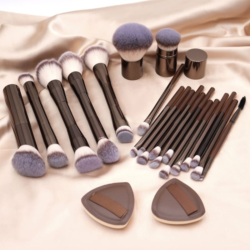 20 Piece Makeup Brush Set | Double-Ended Brushes with Foldable Travel Bag | Soft Bristles for Every Skin Type and Tone 4