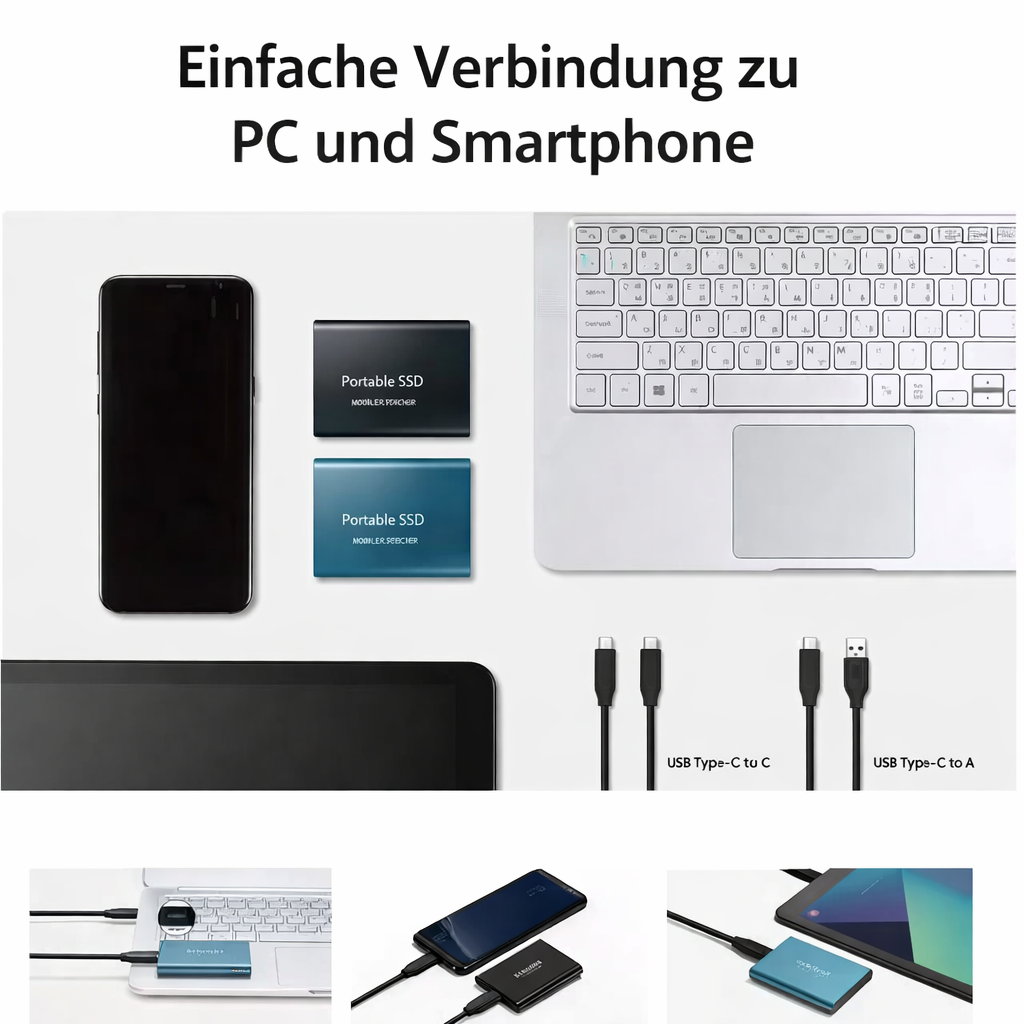 External SSD Flash Drive 128GB | USB 3.1 & USB-C | Aluminium Housing, 30 g, Pocket-Sized, Fast Data Transfer, Plug-and-Play 6