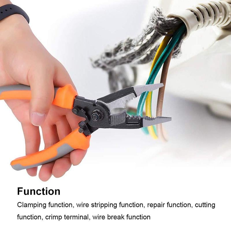 Electrician Pliers Multifunctional Steel Alloy Anti-Slip with Safety Lock 3