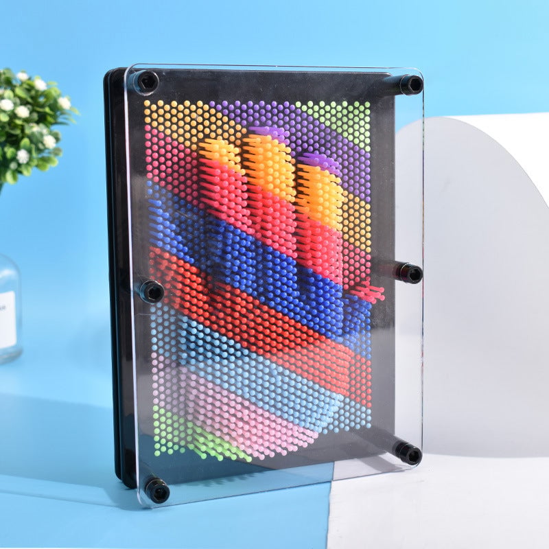 3D Pin Art Toy Plastic Board | Imprints Hands, Faces & Objects into 3D Shapes | Reusable Desk Decompression Toy 4