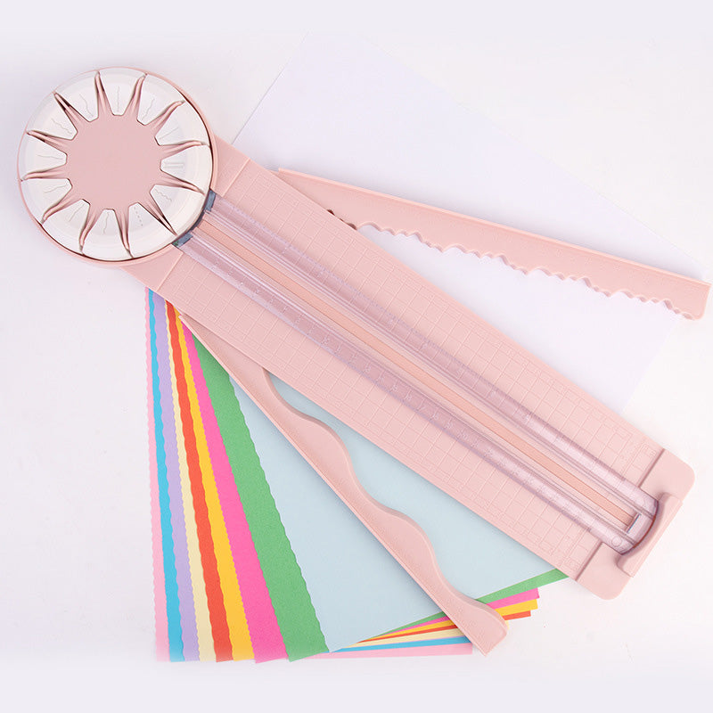 Rotary Paper Cutter 12-in-1 Cutting Heads, ABS Body | Pink or Black | Straight, Wavy, Perforated and Zigzag Edges 1