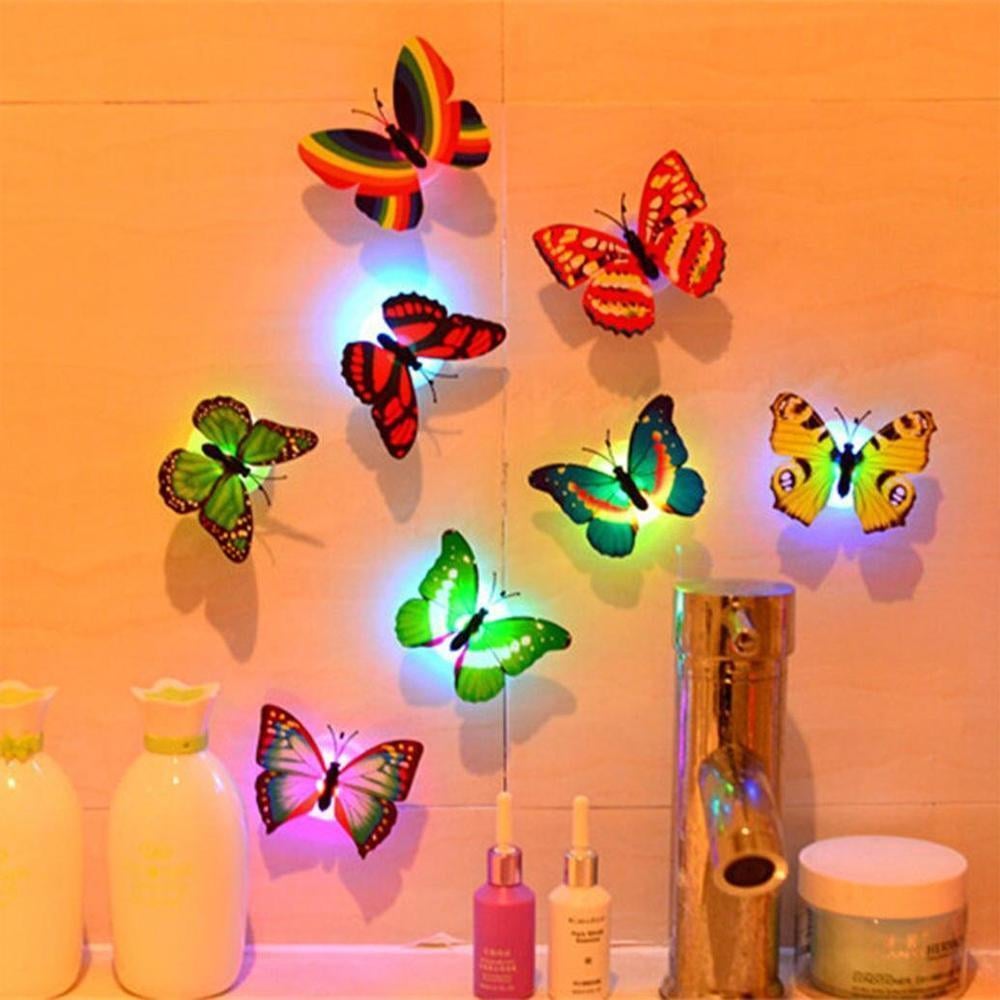 LED Butterfly Wall Stickers | Battery-Powered 9-Piece Set with Strong Adhesive Backing | Removable Décor Lighting for Any Room 6