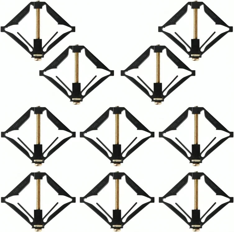 Flush Mount Box Repair Bracket Nylon 66 | Adjustable Multi-Point Support, Screw Feet | Stops Wobbling, Set of 10 with Screws 11