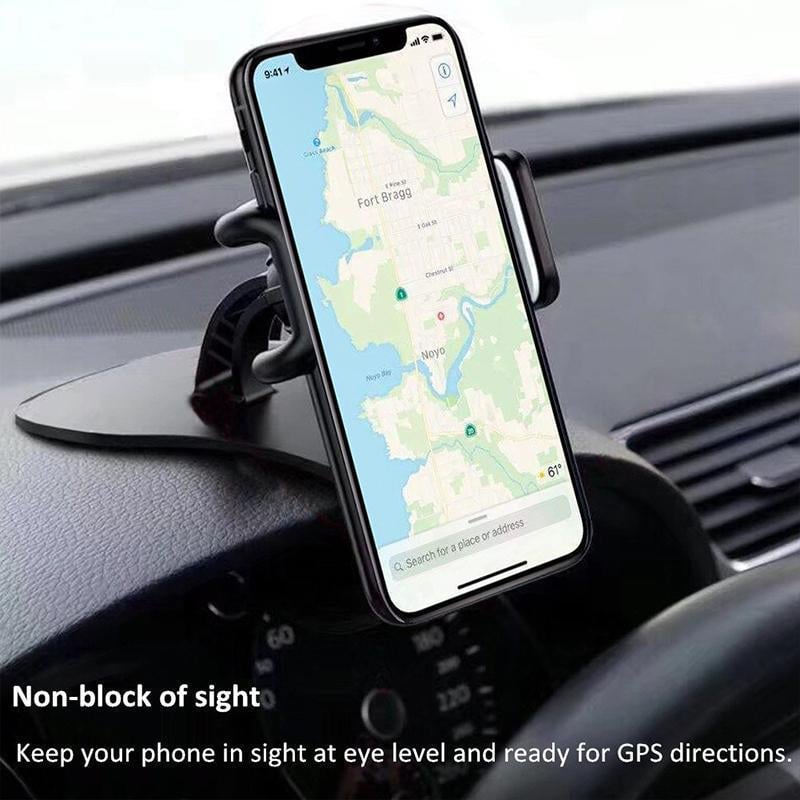 Car Phone Holder 360-Degree Rotation | Dashboard & Air Vent Mount, Anti-Slip Grip for 10-17 cm Phones | Spring Buckle 1