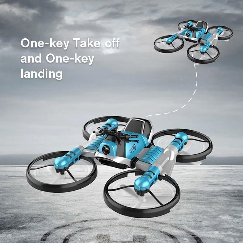 2-in-1 Folding RC Drone and Motorcycle Toy | One-Key Take Off, Headless Mode | WiFi Camera and Remote Control Options 7