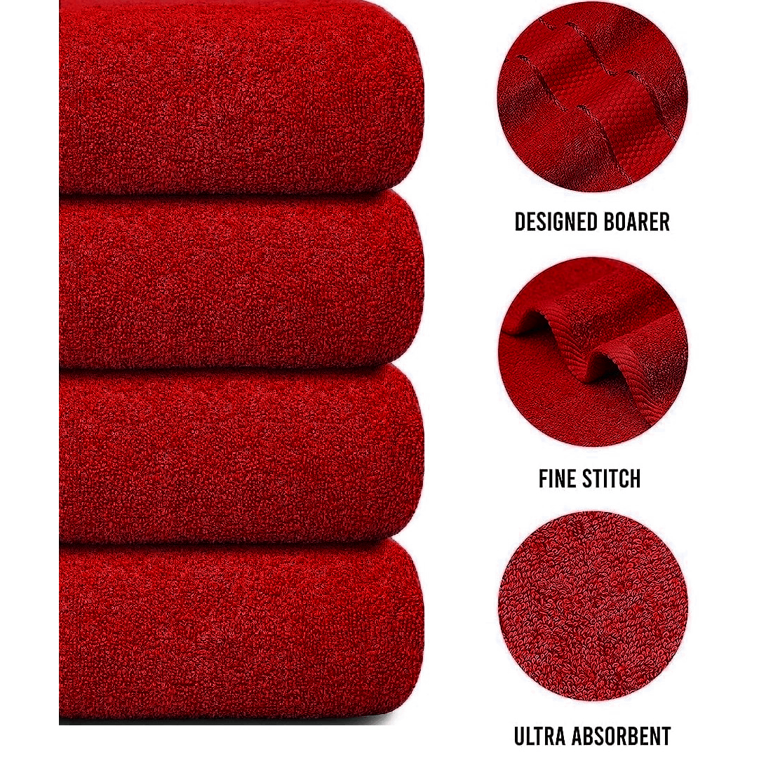 Jumbo Bath Towel Set, 4-Piece | Solid Colour, 12 Shade Options | Quick-Dry, Machine Washable, Coordinated Bathroom Set 3