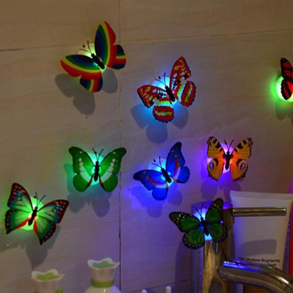 LED Butterfly Wall Stickers | Battery-Powered 9-Piece Set with Strong Adhesive Backing | Removable Décor Lighting for Any Room 1